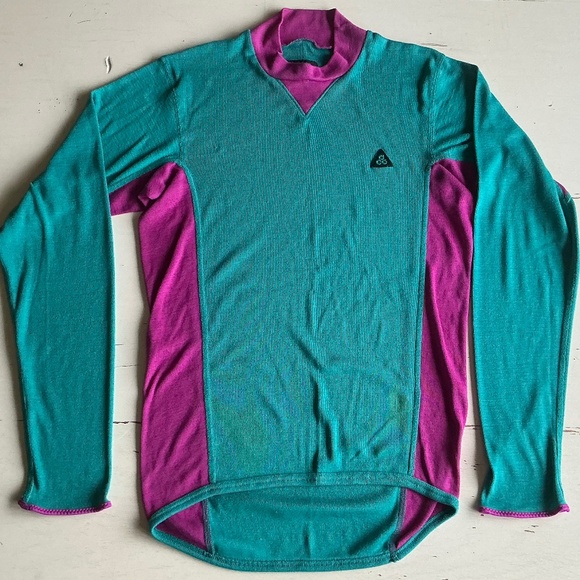 Women’s Vintage Nike Mock Neck Thermax running top Medium Made in the USA - Picture 1 of 8